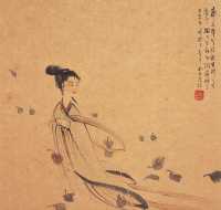 傅抱石 癸巳（1953年）作 湘夫人 镜心